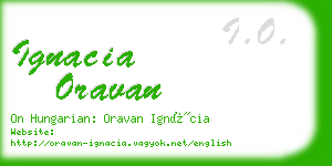 ignacia oravan business card